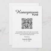 Honeymoon Fund QR Code Sign, Wedding Honeymoon In Kaart (Voorkant / Achterkant)
