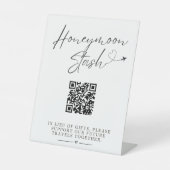 Honeymoon Fund QR Code Tafelblad Trouwbord Reclamebord Met Voetstuk (Voorkant)