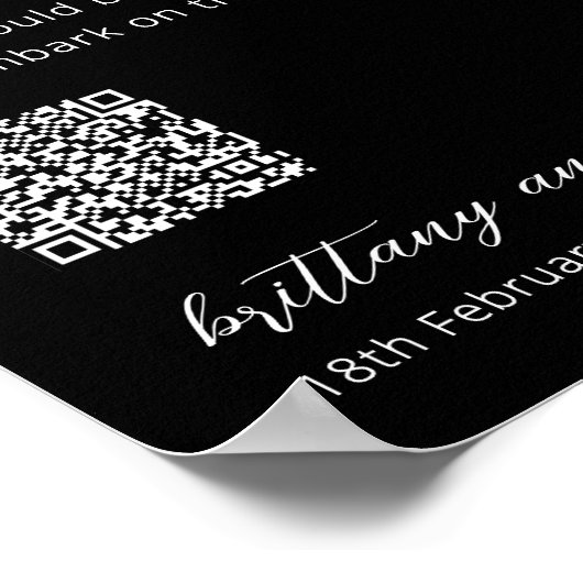 Honeymoon Fund QR Code Wedding Poster (Hoek)