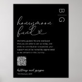 Honeymoon Fund QR Code Wedding Poster (Voorkant)