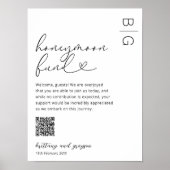 Honeymoon Fund QR Code Wedding Poster (Voorkant)