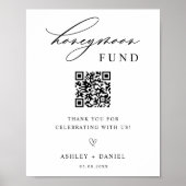 Honeymoon Fund QR Code Wedding Poster (Voorkant)
