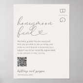 Honeymoon Fund QR Code Wedding Poster (Voorkant)