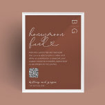 Honeymoon Fund QR Code Wedding Poster<br><div class="desc">Geniet van je geluk ooit in stijl met dit unieke terracotta bruiloft poster. Het poster toont een klassieke verbrande oranje achtergrond met je monogram. Het is echt een soort en perfect voor elke moderne bruiloft. Om het geven voor uw gasten gemakkelijk te maken, omvat het poster ook een geschikte QR...</div>