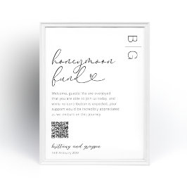Honeymoon Fund QR Code Wedding Poster