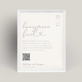 Honeymoon Fund QR Code Wedding Poster