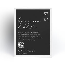 Honeymoon Fund QR Code Wedding Poster