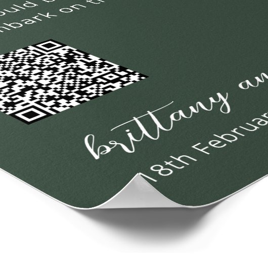Honeymoon Fund QR Code Wedding Poster (Hoek)