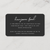 Honeymoon Fund QR Code Wedding Registry Black Informatiekaartje (Voorkant)