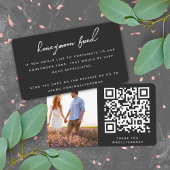 Honeymoon Fund QR Code Wedding Registry Black Informatiekaartje