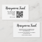 Honeymoon Fund QR Code Wedding Registry Gift Informatiekaartje (Voorkant / Achterkant)