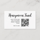 Honeymoon Fund QR Code Wedding Registry Gift Informatiekaartje (Voorkant)