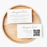 Honeymoon Fund QR Code Wedding Registry Gift Informatiekaartje<br><div class="desc">Eenvoudige, stijlvolle huwelijkshuwelijksreis beslaat omhullingskaart in een moderne, minimalistische ontwerpstijl met een klassieke typografie en een chic gesofisticeerd gevoel. De tekst kan eenvoudig worden gepersonaliseerd met uw namen, betalingsgegevens (venmo, paypal, zelle, enz.), een scanbare QR-code en een bericht voor een uniek huwelijksontwerp. Als je hulp nodig hebt bij het aanpassen...</div>