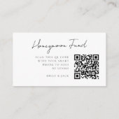 Honeymoon Fund QR Code Wedding Registry Gift Informatiekaartje (Achterkant)