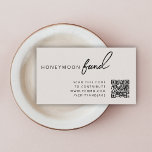 Honeymoon Fund QR Code Wedding Registry Neutral Informatiekaartje<br><div class="desc">Eenvoudige, stijlvolle huwelijkshuwelijksreis beslaat omhullingskaart in een moderne, minimalistische ontwerpstijl met een klassieke typografie en een chic gesofisticeerd gevoel op een neutrale grijze achtergrond. De tekst kan eenvoudig worden gepersonaliseerd met je namen, betalingsgegevens (PayPal, zelle, venmo), een scanbare QR-code en een bericht voor een uniek huwelijksontwerp. Als je hulp nodig...</div>