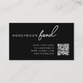 Honeymoon Fund QR Code Wedding Wishing Well Black Informatiekaartje (Voorkant)