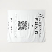 Honeymoon Fund QR Modern Wedding Achtergrond Wandkleed (Voorkant (horizontaal))