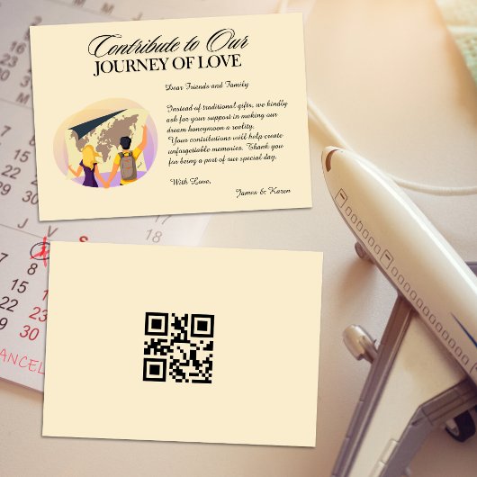 Honeymoon Fund Registry QR Code Huwelijkscadeau Kaart