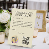 Honeymoon Fund Registry QR Code Huwelijkscadeau Reclamebord Met Voetstuk