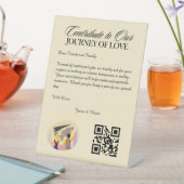 Honeymoon Fund Registry QR Code Huwelijkscadeau Reclamebord Met Voetstuk (Insitu)