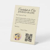 Honeymoon Fund Registry QR Code Huwelijkscadeau Reclamebord Met Voetstuk (Voorkant)