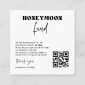 Honeymoon Fund Scan Enclosure Kaart QR Code Wedden Vierkante Visitekaartje (Voorkant)