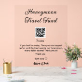 Honeymoon fund scan QR codeadd name  Acryl Bord (Huwelijk)