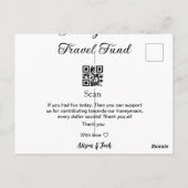 Honeymoon fund scan QR codeadd name  Briefkaart (Achterkant)