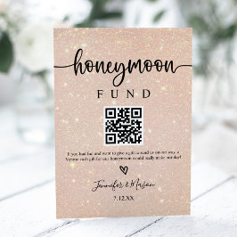 Honeymoon Fund Sign. Cash Honeymoon Wish Reclamebord Met Voetstuk