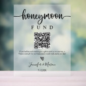 Honeymoon Fund Sign. QR Code Honeymoon Wish Acryl Bord (Neutraal)