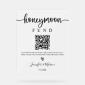 Honeymoon Fund Sign. QR Code Honeymoon Wish Acryl Bord (Voorkant)