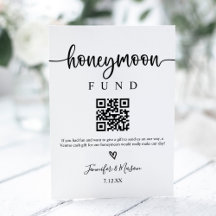 Honeymoon Fund Sign. QR Code Honeymoon Wish