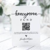 Honeymoon Fund Sign. QR Code Honeymoon Wish Reclamebord Met Voetstuk
