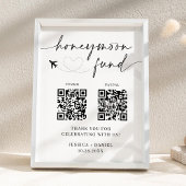 Honeymoon Fund Sign QR Code – Wedding Reception Poster