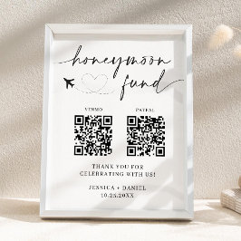 Honeymoon Fund Sign QR Code – Wedding Reception Poster