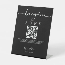 Honeymoon Fund Sign Wedding Reception Gift B613 Reclamebord Met Voetstuk