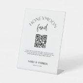 Honeymoon Fund Sign Wedding Reception Gift N100 Reclamebord Met Voetstuk (Voorkant)