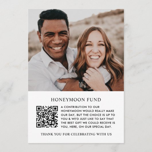 Honeymoon Fund Trouwtafel Nummer QR Code Modern (Achterkant)