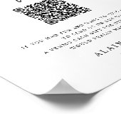 Honeymoon Fund Venmo QR Code Weddenschap Poster (Hoek)