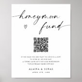 Honeymoon Fund Venmo QR Code Weddenschap Poster (Voorkant)