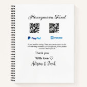 Honeymoon fund venomo paypal donatie Q R paar Notitieboek (Voorkant)