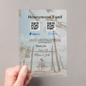 Honeymoon fund venomo paypal donation Q R couple Acryl Uitnodigingen (Insitu (Draagbaar))
