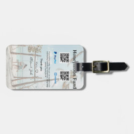 Honeymoon fund venomo paypal donation Q R couple Bagagelabel