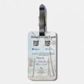 Honeymoon fund venomo paypal donation Q R couple Bagagelabel (Achterkant verticaal)