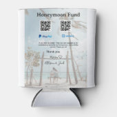 Honeymoon fund venomo paypal donation Q R couple Blikjeskoeler (Voorkant)