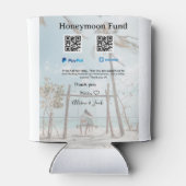 Honeymoon fund venomo paypal donation Q R couple Blikjeskoeler (Achterkant)