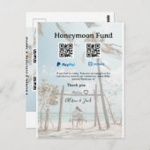 Honeymoon fund venomo paypal donation Q R couple Briefkaart (Voorkant / Achterkant)