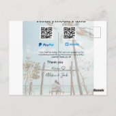 Honeymoon fund venomo paypal donation Q R couple Briefkaart (Achterkant)