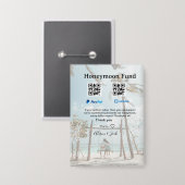 Honeymoon fund venomo paypal donation Q R couple Button (Voorkant / Achterkant)