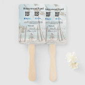 Honeymoon fund venomo paypal donation Q R couple Handwaaier (Voorkant en achterkant)